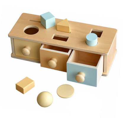 Montessori 3 in 1 Multi-Function Box - Coin Box Shape Sorter for Early Development