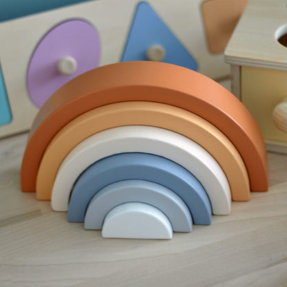 Wooden Rainbow Stacking Toy - A Colorful, Creative, and Engaging Learning Experience
